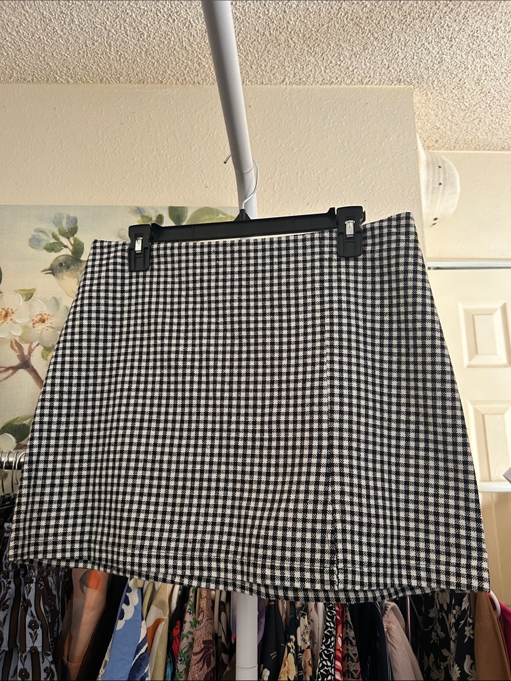 Black and White Gingham Mini Skirt